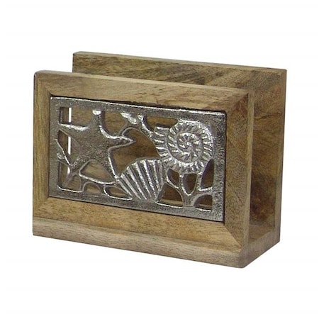 Nu Steel NuSteel TG-NP-01N Wooden Napkin Holder with Polished Wood & Nickel TG-NP-01N